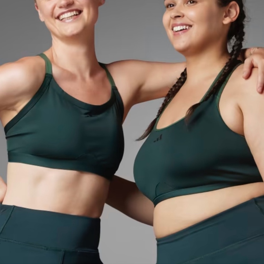 Adidas Authentic Balance Yoga Medium Support Sports Bra Green 1X